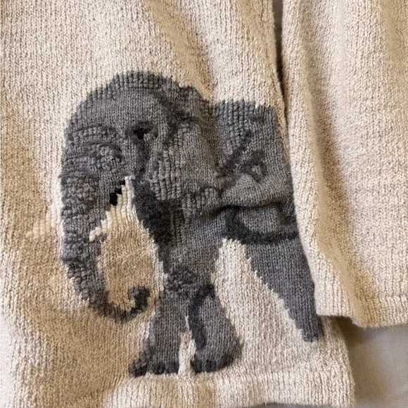 Marisa Christina Beige Animal Safari Cardigan Natural Fibers Cotton & Linen - Picture 8 of 10